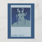 ヴィンテージ〔占星術の〕十二宮図星占い双子座 ポストカード (正面)