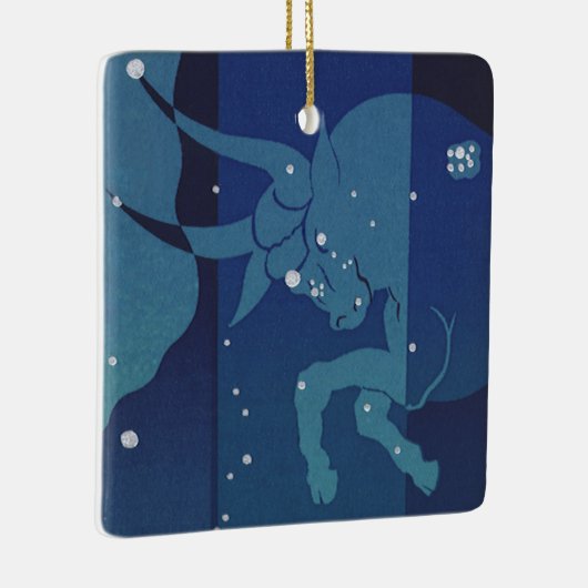 ヴィンテージ〔占星術の〕十二宮図星占い，タウロス星座 セラミックオーナメント (右)