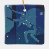 ヴィンテージ〔占星術の〕十二宮図星占い，タウロス星座 セラミックオーナメント (正面)