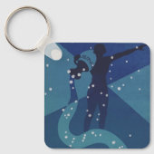 ヴィンテージ〔占星術の〕十二宮図星占い，水族星座 キーホルダー (正面)