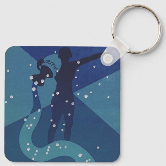 ヴィンテージ〔占星術の〕十二宮図星占い，水族星座 キーホルダー (裏面)