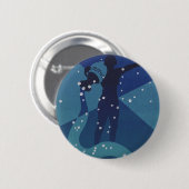 ヴィンテージ〔占星術の〕十二宮図星占い,水族星座 缶バッジ (正面&裏面)