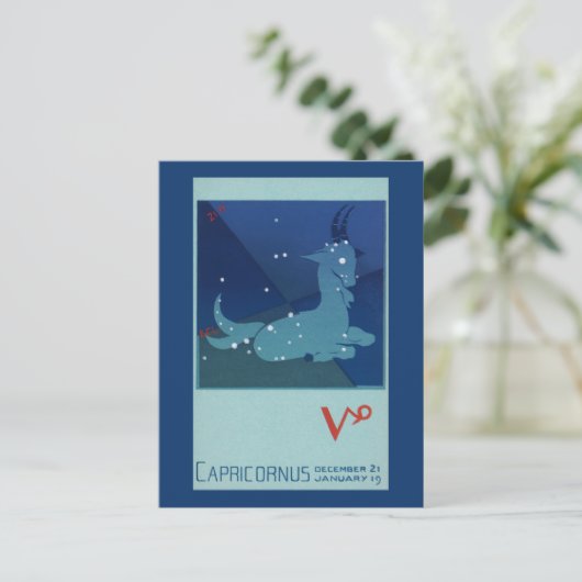 ヴィンテージ〔占星術の〕十二宮図星座 ポストカード (スタンド正面)