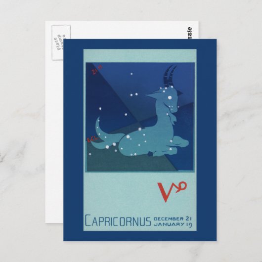 ヴィンテージ〔占星術の〕十二宮図星座 ポストカード (正面/裏面)