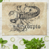 ヴィンテージ〔占星術の〕十二宮図蠍座 キッチンタオル (折り畳み)