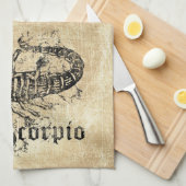 ヴィンテージ〔占星術の〕十二宮図蠍座 キッチンタオル (四つ折り)