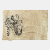ヴィンテージ〔占星術の〕十二宮図蠍座 キッチンタオル (横)