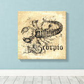 ヴィンテージ〔占星術の〕十二宮図蠍座 キャンバスプリント (インサイチュ (ウッドフロア))