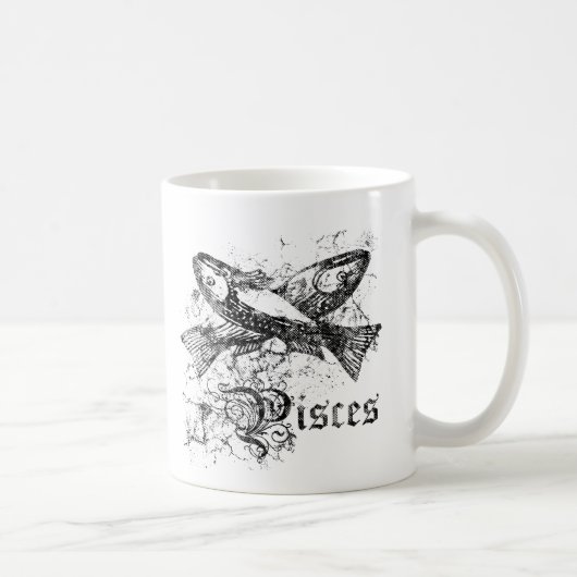 ヴィンテージ〔占星術の〕十二宮図魚座 コーヒーマグカップ (右)