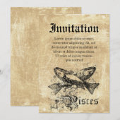 ヴィンテージ〔占星術の〕十二宮図魚座 招待状 (正面/裏面)