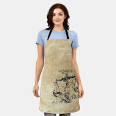 ヴィンテージ〔占星術の〕十二宮図 エプロン (着用した状態)