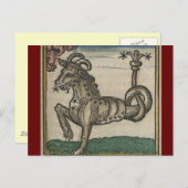 ヴィンテージ〔占星術の〕十二宮図-山羊座 ポストカード (正面/裏面)