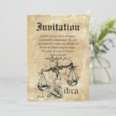 ヴィンテージ〔占星術の〕十二宮図 招待状 (スタンド正面)