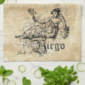 ヴィンテージ〔占星術の〕十二宮図《星座》乙女座 キッチンタオル (折り畳み)