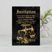 ヴィンテージ〔占星術の〕十二宮図 箔招待状 (立ち正面)