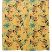 ヴィンテージ，原子，ミッドセンチュリーモダン,レトロ シャワーカーテン (正面)