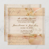 ヴィンテージ、古いファッションド結婚式招待状 招待状 (正面/裏面)