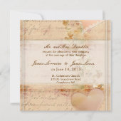 ヴィンテージ、古いファッションド結婚式招待状 招待状 (正面)