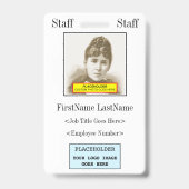 ヴィンテージ、古ファッションドいスタッフID バッジ (裏面)