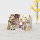 ヴィンテージ-台所の猫、 カード (黄色い花)