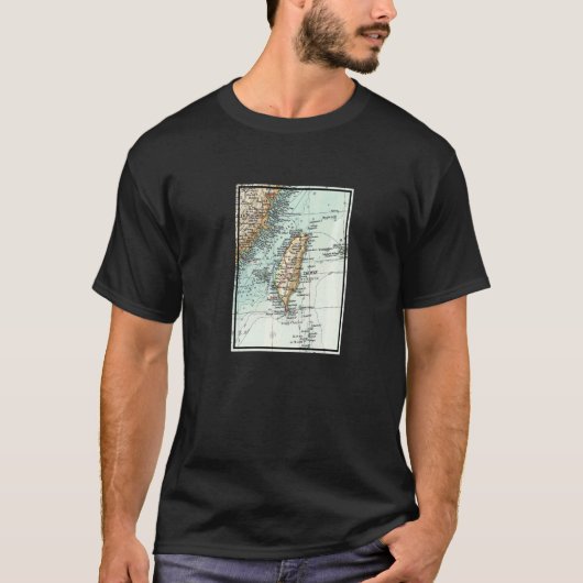 ヴィンテージ 台湾島の地図 1900年 Tシャツ (正面)