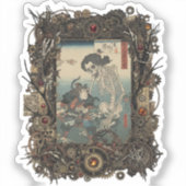 ヴィンテージ 和風ゴシックコラージュ ステッカー シール (正面)