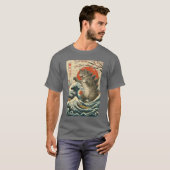 ヴィンテージ 和風 ネコ メンズ レディース Tシャツ (正面フル)
