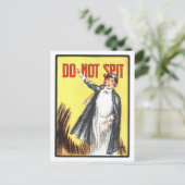 ヴィンテージ「唾を吐かない」結核ポスター ポストカード (スタンド正面)