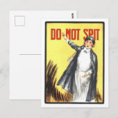 ヴィンテージ「唾を吐かない」結核ポスター ポストカード (正面/裏面)