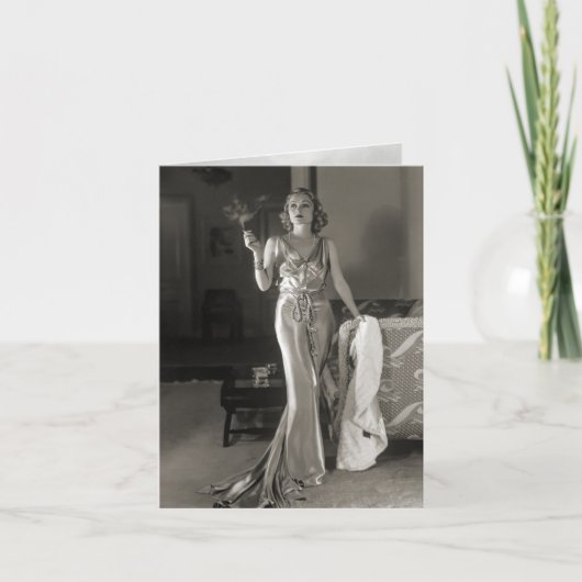 ヴィンテージ「喫煙女性」カード シーズンカード (正面)