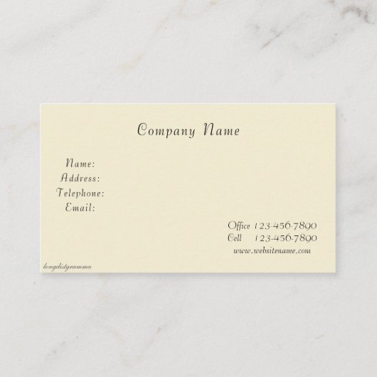 ヴィンテージ、国エレガントフランスのの名刺 名刺 (裏面)