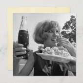 ヴィンテージ「夏期おもしろい」フラットノートカード (正面/裏面)