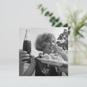 ヴィンテージ「夏期おもしろい」フラットノートカード (スタンド正面)