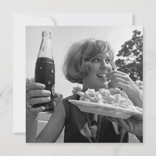 ヴィンテージ「夏期おもしろい」フラットノートカード (正面)