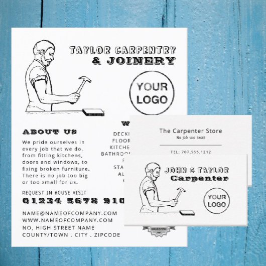 ヴィンテージ、大工、大工広告の チラシ