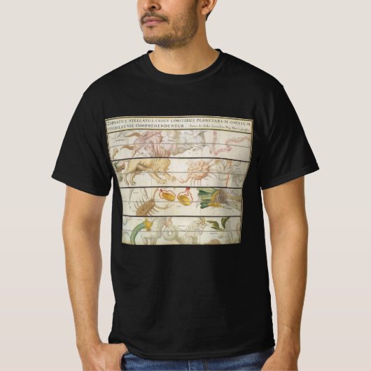 ヴィンテージ 天体図、ジョン・セラーによる天文学 Tシャツ (正面)
