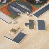 ヴィンテージ 天体図、占星術の十二星座チャート、1475 ジグソーパズル (側面)