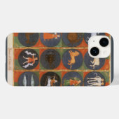 ヴィンテージ 天体図、占星術の十二星座チャート、1475 Case-Mate iPhoneケース (裏面 (横))