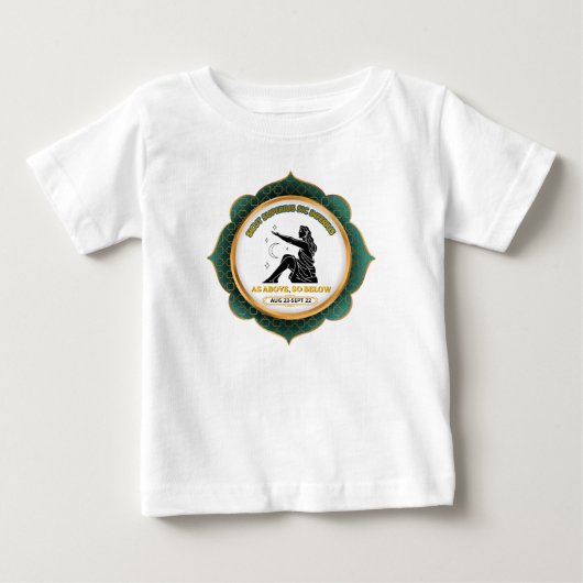 ヴィンテージ 天体 おとめ座 星座 ポスター ベビーTシャツ (正面)