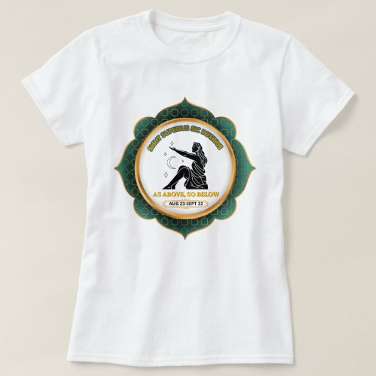 ヴィンテージ 天体 おとめ座 星座 ポスター Tシャツ (デザイン正面)
