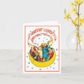 ヴィンテージ 天体 ホリデー カード (黄色い花)