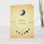 ヴィンテージ 天体 三日月 月相 ウェディング 招待状 (正面)