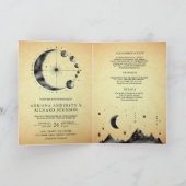 ヴィンテージ 天体 三日月 月相 ウェディング 招待状 (内部)