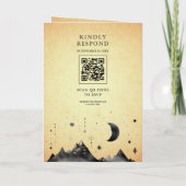 ヴィンテージ 天体 三日月 月相 ウェディング 招待状 (裏面)