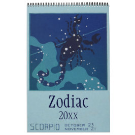 ヴィンテージ 天体、十二星座のサイン カレンダー