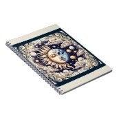 ヴィンテージ 天体 半日・月 青黄色 ノートブック (右側)