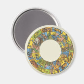 ヴィンテージ 天体、占星術の十二星座輪 マグネット (正面/裏面)