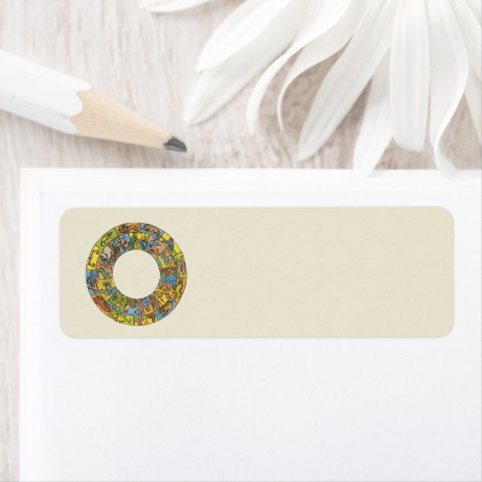 ヴィンテージ 天体、占星術の十二星座輪 ラベル (インサイチュ)