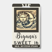 ヴィンテージ 天体 太陽と月 誕生日 VIP パス バッジ (裏面)