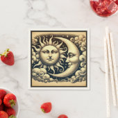 ヴィンテージ 天体 太陽 月  スタンダードカクテルナプキン (インサイチュ)